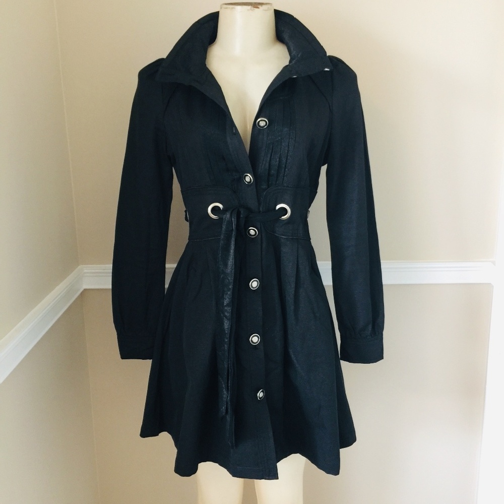 ♠️ New Gorgeous Black Trench Coat Style Dress ♠️